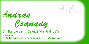 andras csanady business card